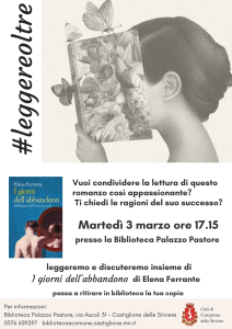 Locandina #leggereoltre ElenaFerrante